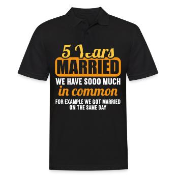 We have a lot in common 5th wedding anniversary - Men's Polo Shirt - black - Front - Kai (181cm)