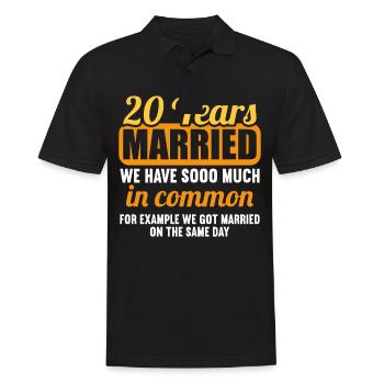 We have a lot in common 20th wedding anniversary - Men's Polo Shirt - black - Front - Kai (181cm)
