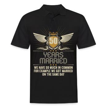 We have a lot in common 50th wedding anniversary - Men's Polo Shirt - black - Front - Kai (181cm)