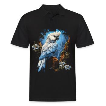 Plumes de perroquet tropical oiseau majestueux - Polo Homme - noir - Devant - Kai (181cm)