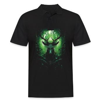 Fantasy cerf château magique elfique désert Fable - Polo Homme - noir - Devant - Kai (181cm)