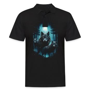 Dark Art Wolf Forest Mythical - Men's Polo Shirt - black - Front - Kai (181cm)