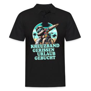 Kreuzbandriss - Männer Poloshirt - Schwarz - Vorne - Kai (181cm)