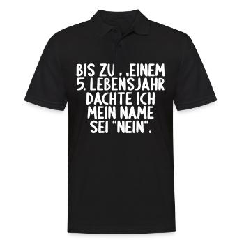 Bis zu meinem 5. Lebensjahr dachte ich mein Name - Männer Poloshirt - Schwarz - Vorne - Kai (181cm)