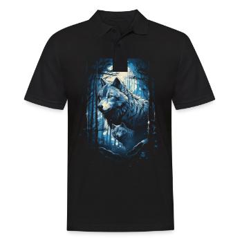 Fantasy Wolf Magic Pack Mystérieux - Polo Homme - noir - Devant - Kai (181cm)