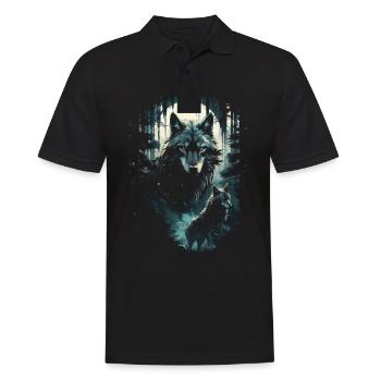 Fantasy Wolf Magic Pack Mysterious - Men's Polo Shirt - black - Front - Kai (181cm)