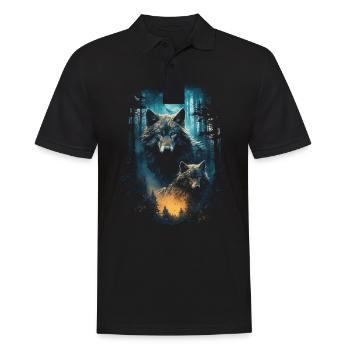 Fantasy Wolf Magic Pack Mysterious - Men's Polo Shirt - black - Front - Kai (181cm)
