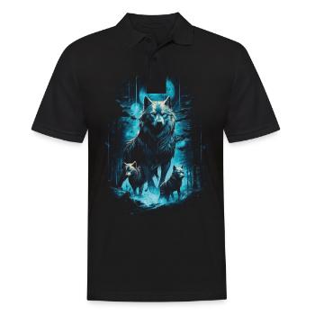 Fantasy Wolf Magic Pack Mystérieux - Polo Homme - noir - Devant - Kai (181cm)