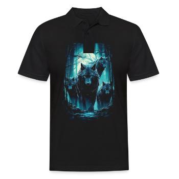 Fantasy Wolf Magic Pack Mysterious - Men's Polo Shirt - black - Front - Kai (181cm)