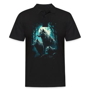 Fantasy Wolf Magic Pack Mysterious - Men's Polo Shirt - black - Front - Kai (181cm)
