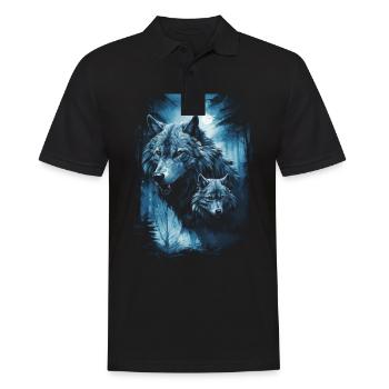 Dark Art Wolf Forest Mythical - Men's Polo Shirt - black - Front - Kai (181cm)