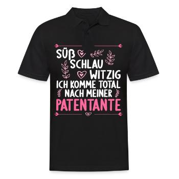 Ich komme total nach meiner Patentante Patenkind - Männer Poloshirt - Schwarz - Vorne - Kai (181cm)
