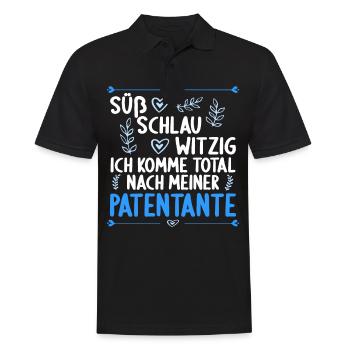 Ich komme total nach meiner Patentante Patenkind - Männer Poloshirt - Schwarz - Vorne - Kai (181cm)