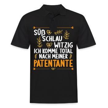 Ich komme total nach meiner Patentante Patenkind - Männer Poloshirt - Schwarz - Vorne - Kai (181cm)