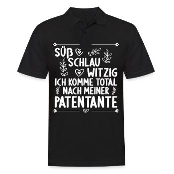 Ich komme total nach meiner Patentante Patenkind - Männer Poloshirt - Schwarz - Vorne - Kai (181cm)