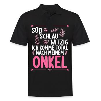 Ich komme total nach meinem Onkel Nichte Neffe - Männer Poloshirt - Schwarz - Vorne - Kai (181cm)