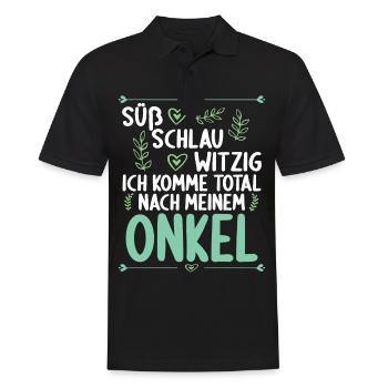 Ich komme total nach meinem Onkel Nichte Neffe - Männer Poloshirt - Schwarz - Vorne - Kai (181cm)