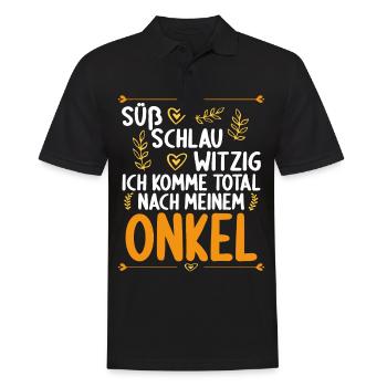 Ich komme total nach meinem Onkel Nichte Neffe - Männer Poloshirt - Schwarz - Vorne - Kai (181cm)