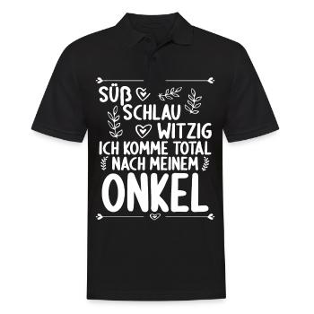 Ich komme total nach meinem Onkel Nichte Neffe - Männer Poloshirt - Schwarz - Vorne - Kai (181cm)