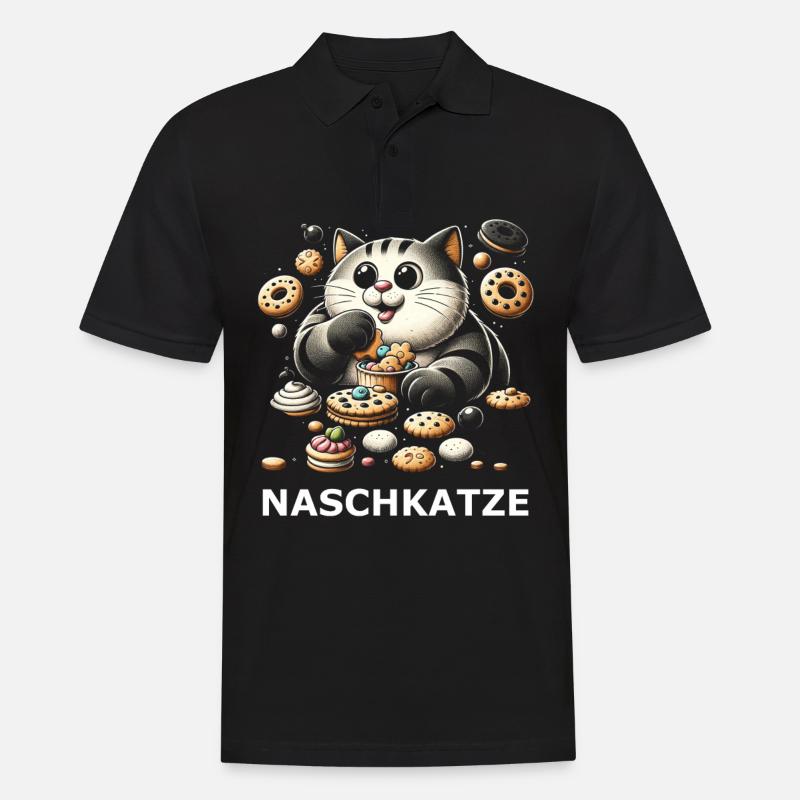 Naschkatze - Männer Poloshirt - Schwarz