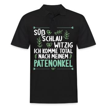 Ich komme total nach meinem Patenonkel Patenkind - Männer Poloshirt - Schwarz - Vorne - Kai (181cm)