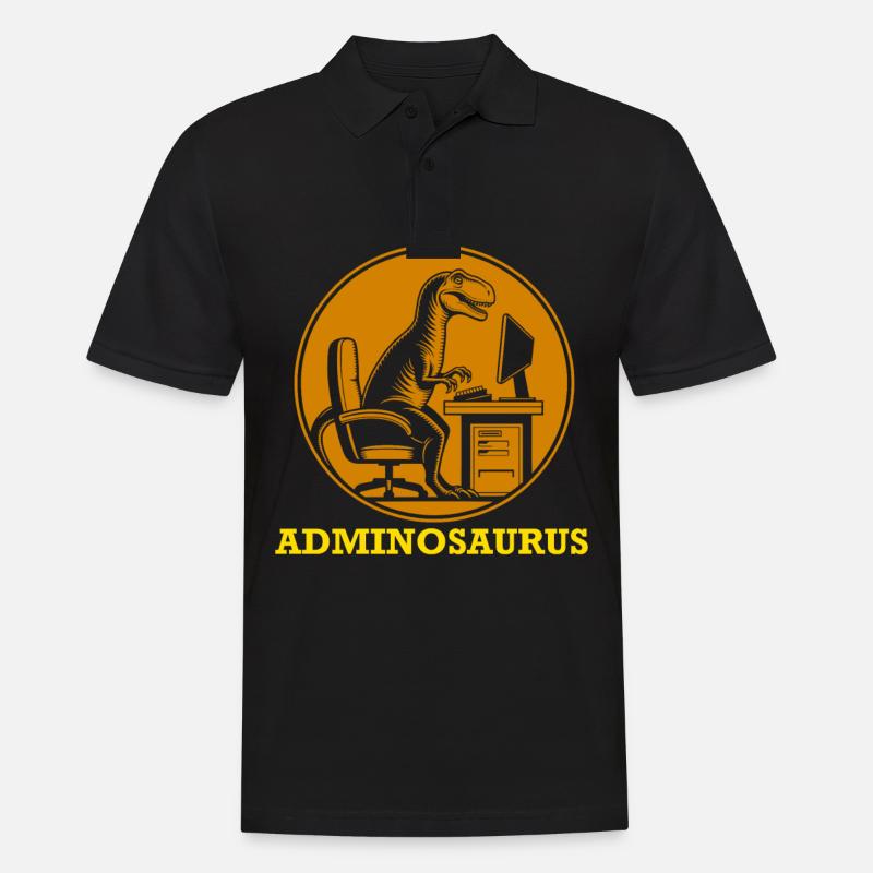 Adminosaurus Informatiker - Männer Poloshirt - Schwarz