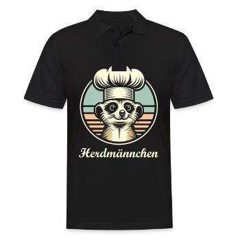 Herdmännchen - Männer Poloshirt - Schwarz - Vorne - Kai (181cm)