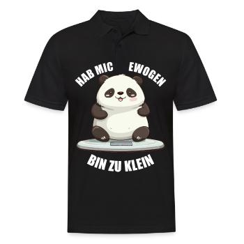 Hab mich gewogen bin zu klein Panda - Männer Poloshirt - Schwarz - Vorne - Kai (181cm)