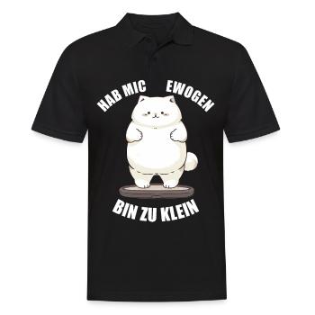 Hab mich gewogen bin zu klein Katze - Männer Poloshirt - Schwarz - Vorne - Kai (181cm)