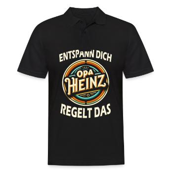 Opa Heinz - Männer Poloshirt - Schwarz - Vorne - Kai (181cm)