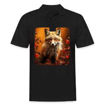 Foxes realistic fox - Men's Polo Shirt - black - Front - Kai (181cm)