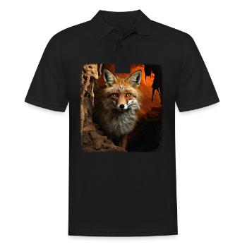 Foxes realistic fox - Men's Polo Shirt - black - Front - Kai (181cm)
