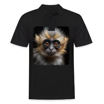 Gibbons realistic Gibbon - Männer Poloshirt - Schwarz - Vorne - Kai (181cm)