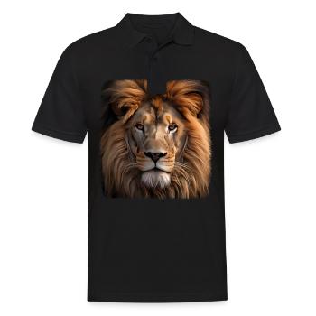 Lions realistic lion - Men's Polo Shirt - black - Front - Kai (181cm)