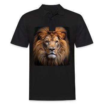 Lions realistic lion - Men's Polo Shirt - black - Front - Kai (181cm)