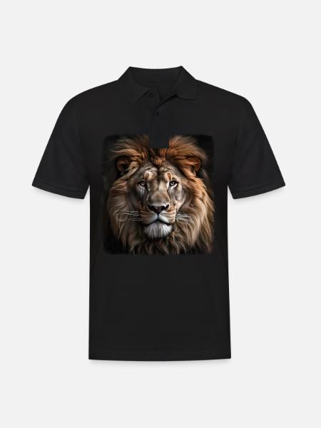 Lions realistic lion - Men's Polo Shirt - black
