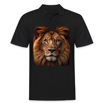 Lions realistic lion - Men's Polo Shirt - black - Front - Kai (181cm)