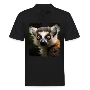 Ring-tailed lemurs realistic ring-tailed lemur - Men's Polo Shirt - black - Front - Kai (181cm)