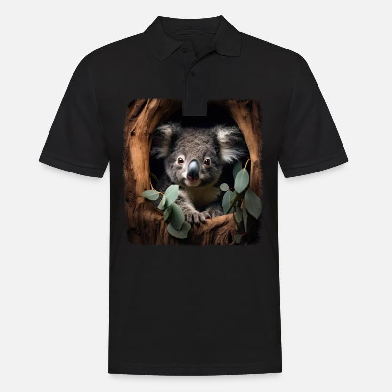 Koalas realistic Koala - Männer Poloshirt - Schwarz