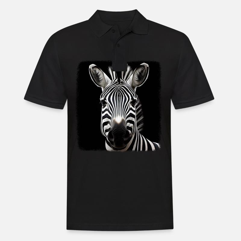Zebras realistic Zebra - Männer Poloshirt - Schwarz
