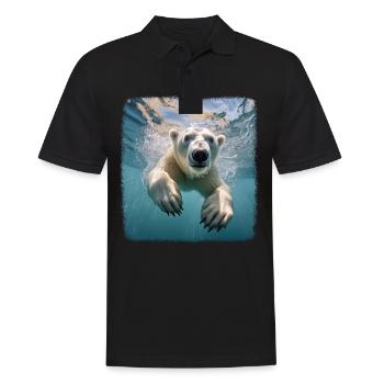 Polar Bear Realistic Polar Bear - Men's Polo Shirt - black - Front - Kai (181cm)
