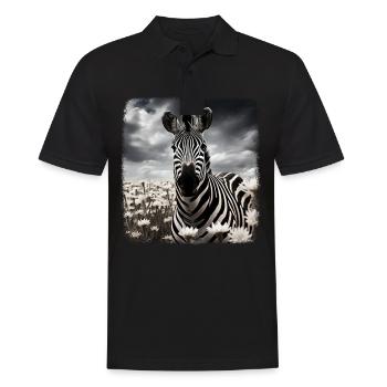 Zebras realistic Zebra - Men's Polo Shirt - black - Front - Kai (181cm)