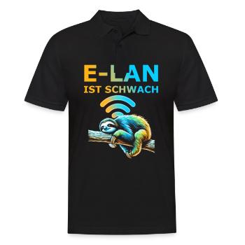 E-Lan ist schwach Faultier - Männer Poloshirt - Schwarz - Vorne - Kai (181cm)