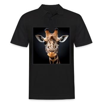 Giraffes realistic Giraffe - Men's Polo Shirt - black - Front - Kai (181cm)