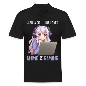 Kawaii Girl Anime Manga Fille Chat - Polo Homme - noir - Devant - Kai (181cm)