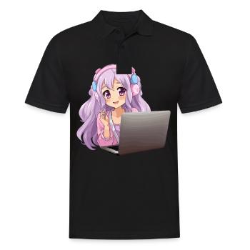 Kawaii Girl Anime and Gaming Anime Lover - Männer Poloshirt - Schwarz - Vorne - Kai (181cm)