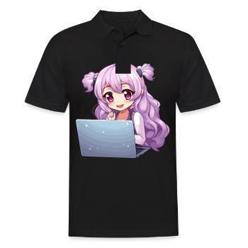 Kawaii Girl Anime and Gaming Anime Lover - Männer Poloshirt - Schwarz - Vorne - Kai (181cm)