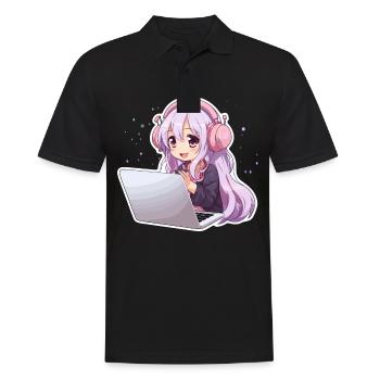 Kawaii Girl Anime and Gaming Anime Lover - Männer Poloshirt - Schwarz - Vorne - Kai (181cm)