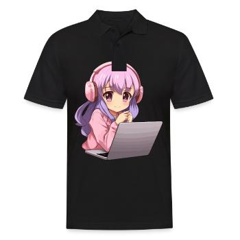 Kawaii Girl Anime and Gaming Anime Lover - Männer Poloshirt - Schwarz - Vorne - Kai (181cm)