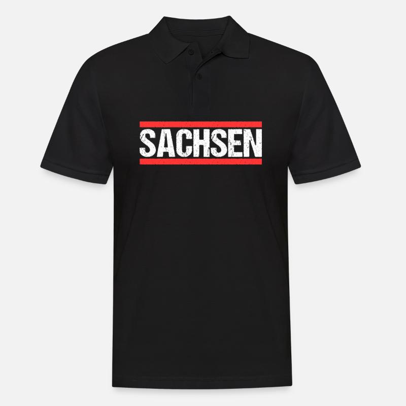 Sachse Sächsin Sachsen - Männer Poloshirt - Schwarz